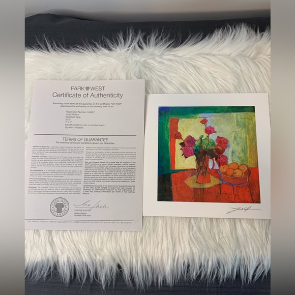 Vibrant Floral Art Yuval Wolfson Print “Breakfast Table” - Picture 5 of 5